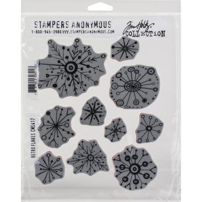 Stampers Anonymous Tim Holtz Cling Stamps - Retro Flakes
